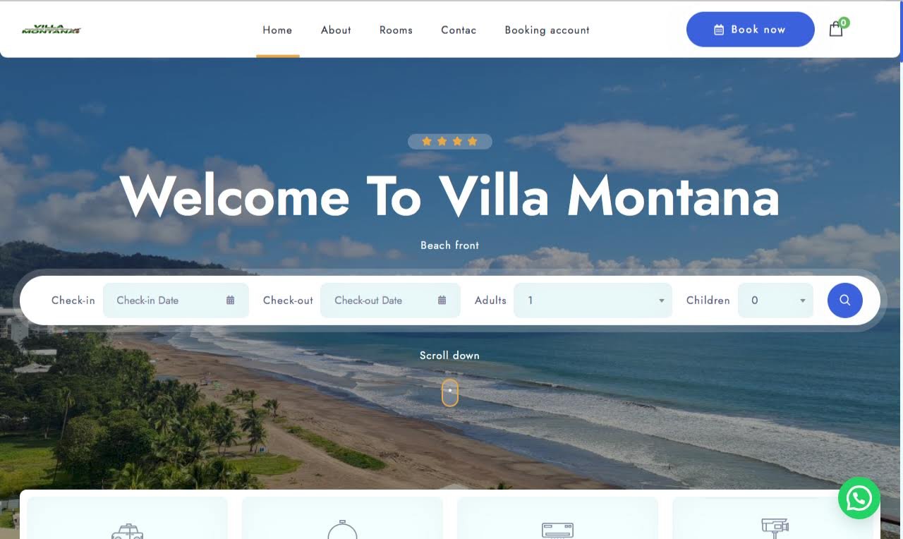 Villa Montaña: reservar frente al mar en la primera pantalla